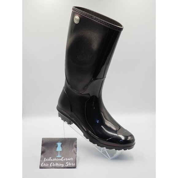 UGG Women's Eggplant Shaye Tall Glossy Waterproof Rain Boots Size 11 2519 - Picture 14 of 16
